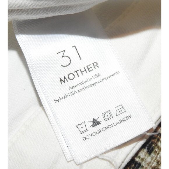 MOTHER Jeans The Looker Ankle Fray White Stretch Denim Women 31 - Picture 5 of 13